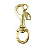 #01 - PACK OF 10 - 3-1/2" X 3/4" - Swivel Eye Bolt Snap, Solid Brass. 70 lbs Safe Working Load.