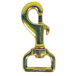 #02 - PACK OF 10 - 3" X 1" - Swivel Strap Eye Bolt Snap, Solid Brass. 66 lbs Safe Working Load.