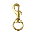 #03 - PACK OF 10 - 3-1/4" X 5/8" - Swivel Eye Bolt Snap, Solid Brass. 95 lbs Safe Working Load.