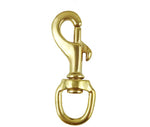 #04 - PACK OF 10 - 3-3/8" X 3/4" - Swivel Eye Bolt Snap, Solid Brass. 120 lbs Safe Working Load.