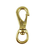 #06 - PACK OF 10 - 3-1/4" X 5/8" - Swivel Eye Quick Snap, Solid Brass. 80 lbs Safe Working Load.