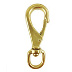 #07 - PACK OF 10 - 3-3/4" X 3/4" - Swivel Eye Quick Snap, Solid Brass. 80 lbs Safe Working Load.