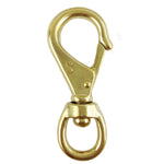 #08 - PACK OF 10 - 4-9/16" X 3/4" - Swivel Eye Quick Snap, Solid Brass. 50 lbs Safe Working Load.