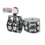 #77 - PACK OF 10 - 1-1/2" Solid Eye Pulley, Double Sheave, ZDC NP. 150 lbs Safe Working Load.